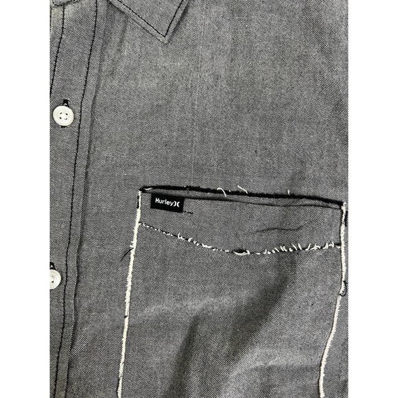 Hurley men's grey‎ button down casual distressed shirt sz XL - Picture 5 of 5